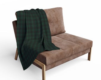 Green Buffalo Plaid Blanket | Green Tartan Throw