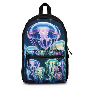 Jellyfish Art Backpack: Eco-Friendly School Travel Bag