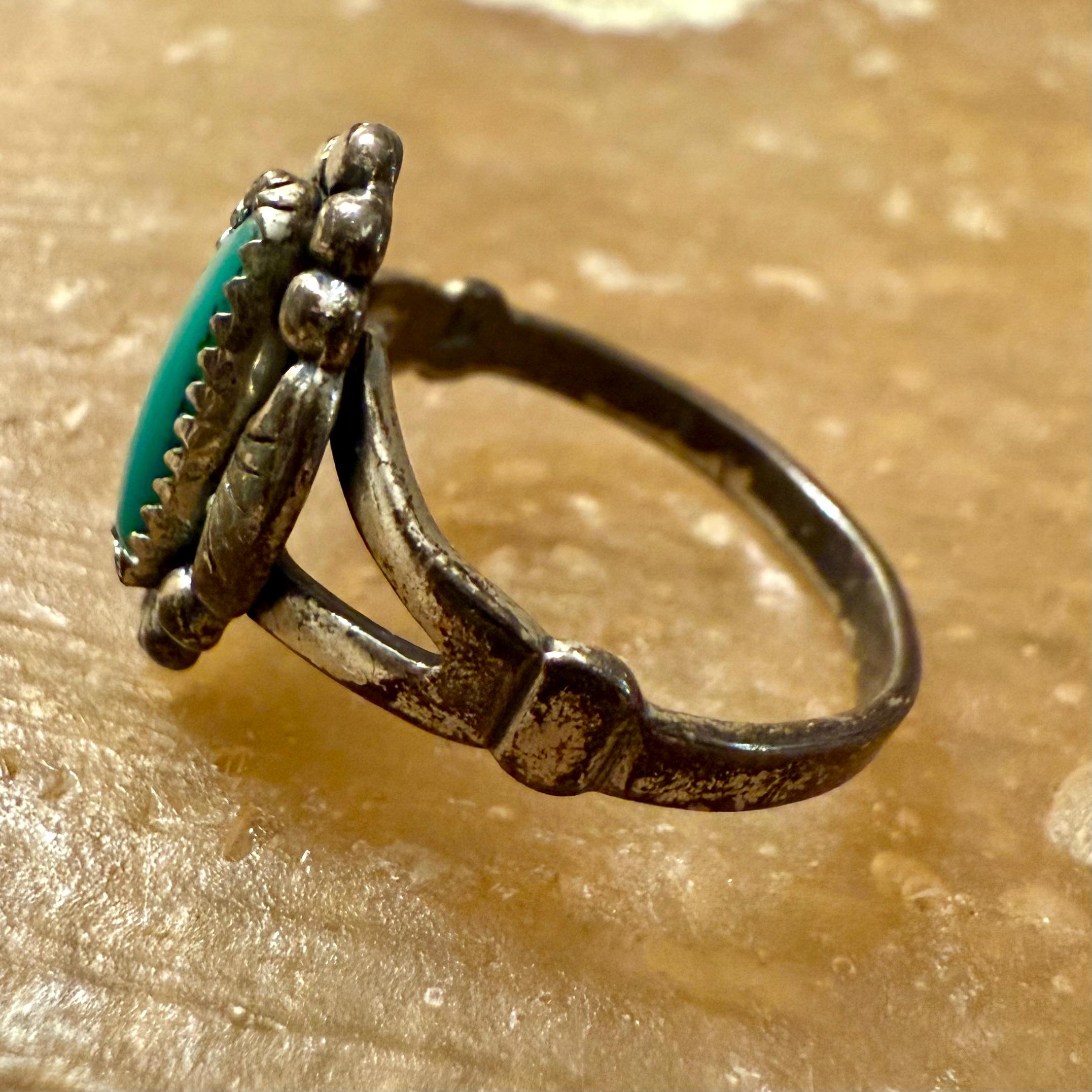 Vintage Bell Trading Post Turquoise Ring – Sterling Silver – Size