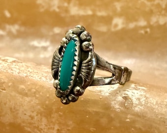 Vintage Bell Trading Post Turquoise Ring – Sterling Silver – Size