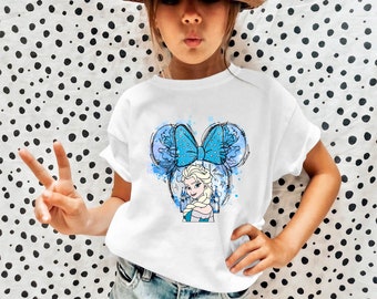 Gefrorene T-Shirt,Frozen Elsa Shirt,Prinzessin Schloss Shirt,Minnie Ohren Elsa,Prinzessin Schloss Shirt,Prinzessin Schloss