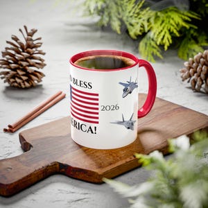 Militärluftfahrtbecher, US Luftwaffe Geschenk, bunte Kaffeetasse, Kämpferjet-Keramikbecher, 15 Unze