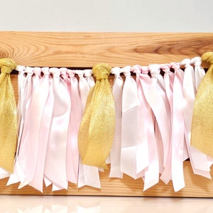 Pink & Gold Ribbon Garland: Shimmer Party Decoration