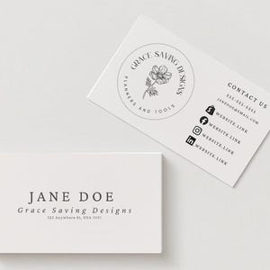 Juego de tarjetas de presentación, diseño minimalista con enlaces a sitios web, logotipo de la empresa, dirección, correo electrónico y número de teléfono (cantidad variable), diseño personalizado.