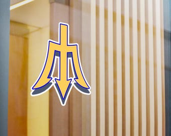 Gold Mariner Trident Kiss-Cut Vinyl Aufkleber zur Personalisierung, Fensteraufkleber, kundenspezifische Autoaufkleber, einzigartige Geschenkideen, Sportteam-Fandekor