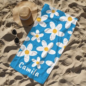 Custom Daisy Beach Towel: Groovy Personalized Pool Towel