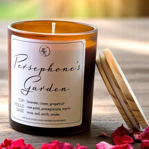 Persephone&#39;s Garden |Persephone Candle| Persephone x Hades| Book Lover gift| Book Scented Candle|Literary Candle| Book Inspired Candle Scent