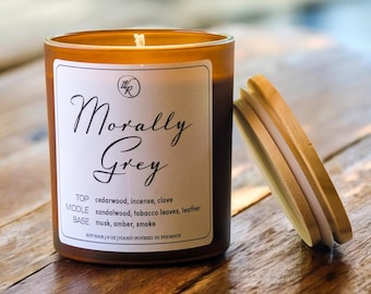 Candela di soia Morally Grey: regalo letterario profumato ai libri