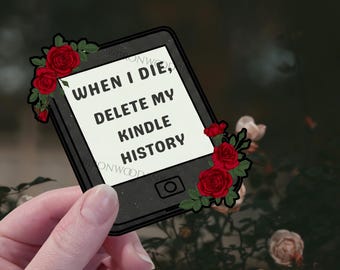 Delete My Kindle History Sticker, Dark Romance, Bookish Decal