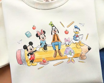 Mouse Friends Back to School PNG, Reading Sublimation Design (Digital File)
