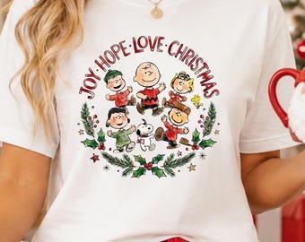 Joy Love Christmas PNG, Cute Holiday Friends Sublimation, Family Christmas Shirt Design, Christmas Gift PNG (Digital Download)