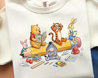Honey Bear Friends Back to School PNG, Watercolor Clipart, Sublimation Design (Digital File)