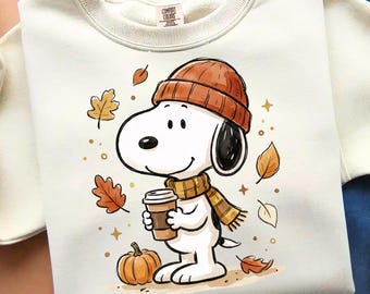 Cozy Fall Beagle Dog PNG, Watercolor Autumn Clipart, Coffee Lover PNG, Pumpkin Fall Sublimation Design (Digital Download)