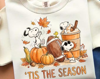Fall Football Pumpkin PNG, Autumn Coffee Cartoon Dog Shirt, Cute Fall Graphic (Digital Download)