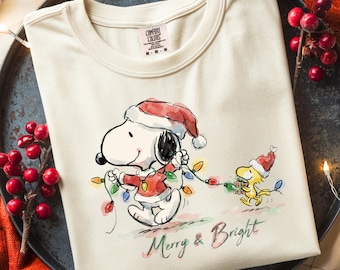Merry and Bright Christmas PNG, Cute Holiday Clipart, Christmas Lights Sublimation Design, Digital Download