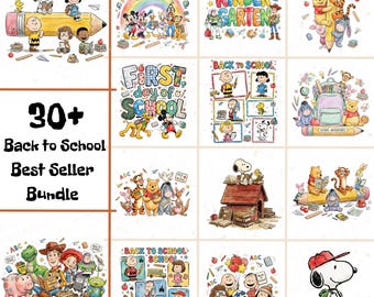 30+ Back to School PNG Bundle, School Clipart, First Day of School PNG, Classroom Sublimation Designs, Teacher Shirt PNG, Digital Download
