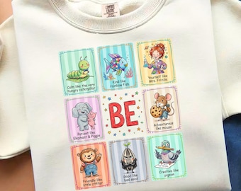 Children's Character Affirmations Png, Teacher Library Book Club Kindergarten School Png, Back to School PNG, Digital File