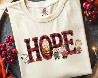 Hope Christmas Plaid Sublimation Design, Christmas Gift PNG, Digital Download