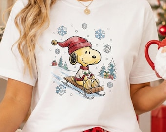 Christmas Sledding PNG, Snow Day Sublimation Design, Vintage Holiday Clipart, Retro Winter Digital Download