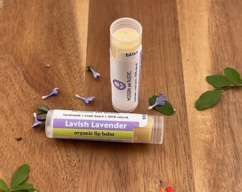 Organic Lavender Lip Balm | Hydrating Natural Lip Butter | Calming Clean Skincare Zero Waste
