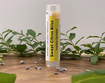 Natural Organic Citrus Lip Balm | Bergamot Oil | Hydrating Zero Waste Lip Care