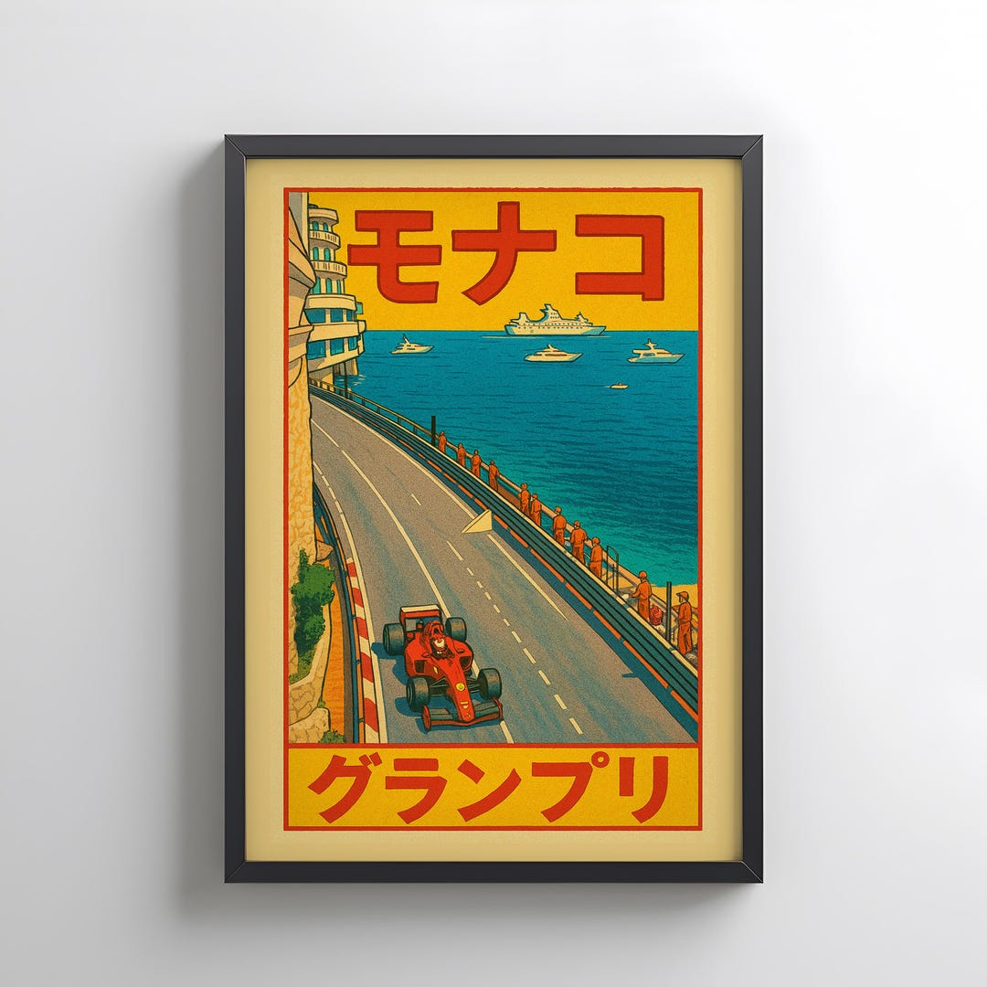 Affiche Vintage Grand Prix De Monaco 1967 - Art Mural F1 - Plusieurs Formats (12x16 à 24x36) - Irlande