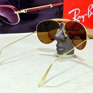 Ray Ban Bausch & Lomb Gold Outdoorsman Sunglasses brown Lens USA Case 62mm mint condition image 8