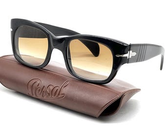 Vintage Persol Ratti 6200 Sunglasses, Black Acetate Frame, Italy