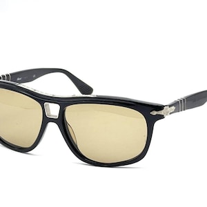 Persol Sunglasses 3009-S Roadster Black Silver Glossy Brown Lens Limited Edition