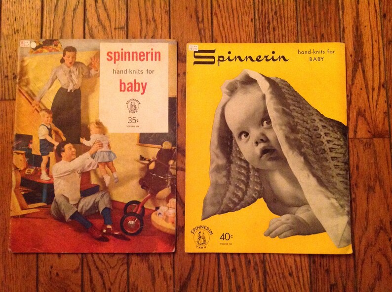 Vintage 1940's 1950's Spinnerin Baby Knitting Magazine Lot Instructions Patterns image 1