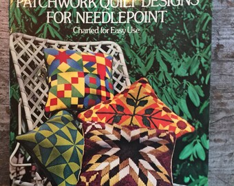 Vintage 1976 Dover Needlework Patchwork Quilt Designs for Needlepoint by Frank Fontana