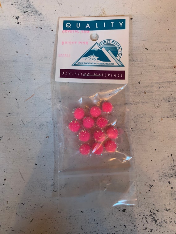 Vintage Fly Fishing Tying Supplies Spirit River Crystal Egg Hot Pink Small  