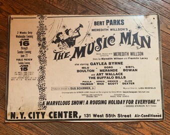 1960’s The Music Man Bert Parks Event Advertisement Sign New York