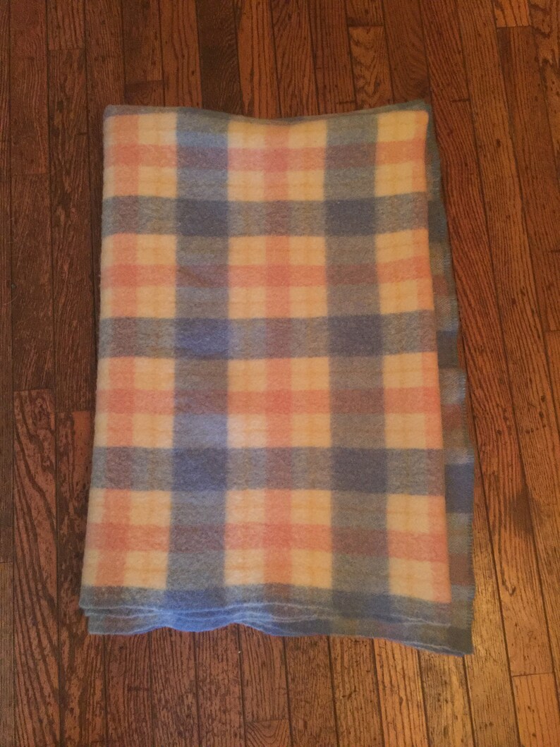 Vintage Ayers Pure Wool Canadian Product Blanket Plaid Etsy