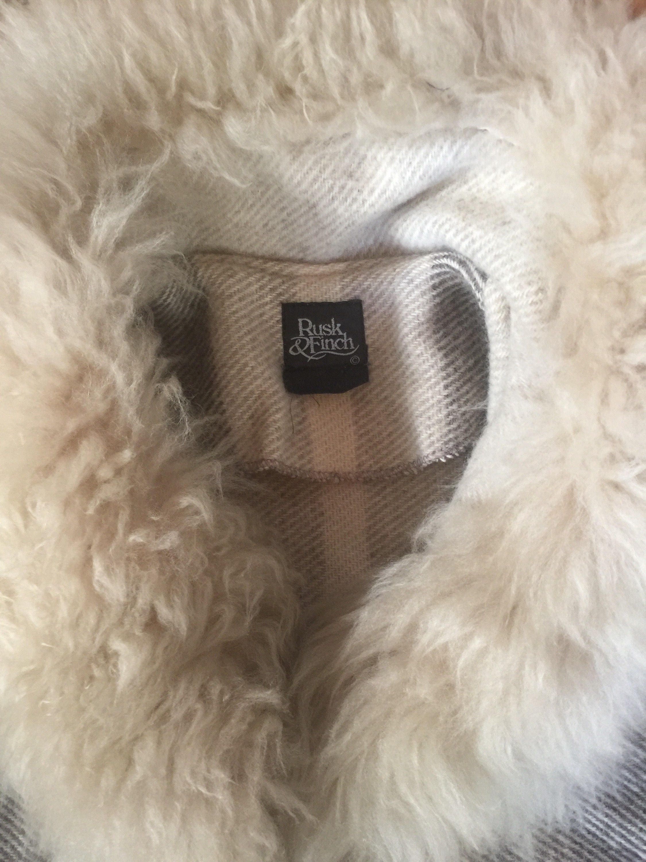 Vintage Women s Rusk Finch Wool Fur Collar Cape Coat Small