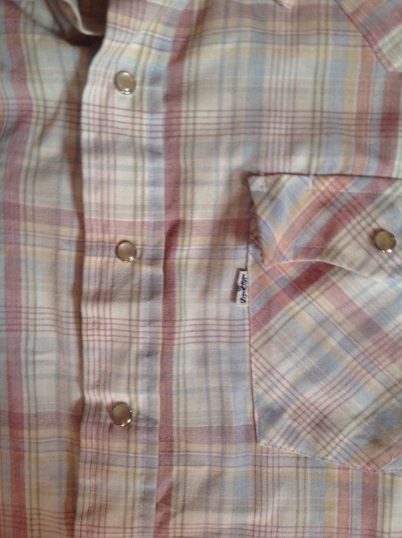 Levi Strauss Plaid Shirt Pearl Buttons 
