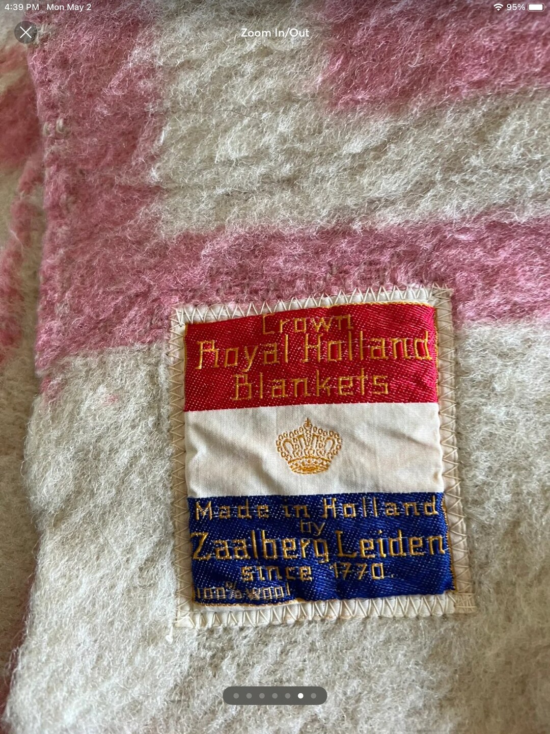 Vintage Crown Royal Holland Wool Blanket 68 X 82 Etsy