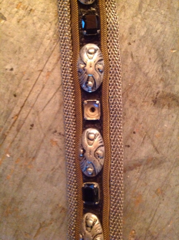 Vintage Nanni Italy Rhinestone Belt Sz 75 / 30 - image 3