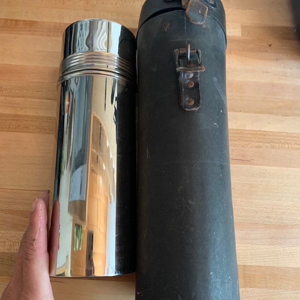 Vintage Landers Frary & Clark Stainless Thermos and Carrying Case