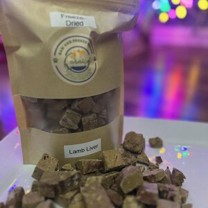 Freeze Dried Diced Lamb Liver Protein Treats - USA Made Dog and Cat Treat! image 4