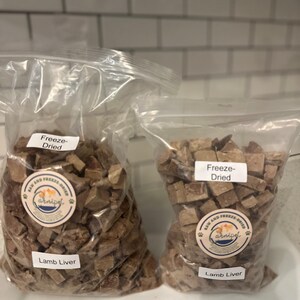 Freeze Dried Diced Lamb Liver Protein Treats - USA Made Dog and Cat Treat! image 3