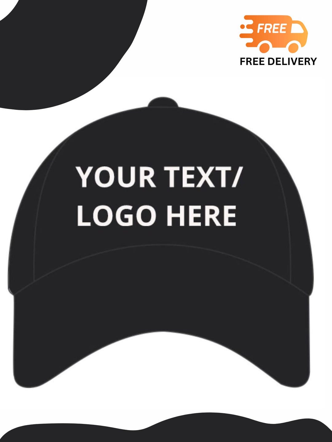 Personalized Baseball Cap With Text or Logo – Custom Adjustable Hat for ...
