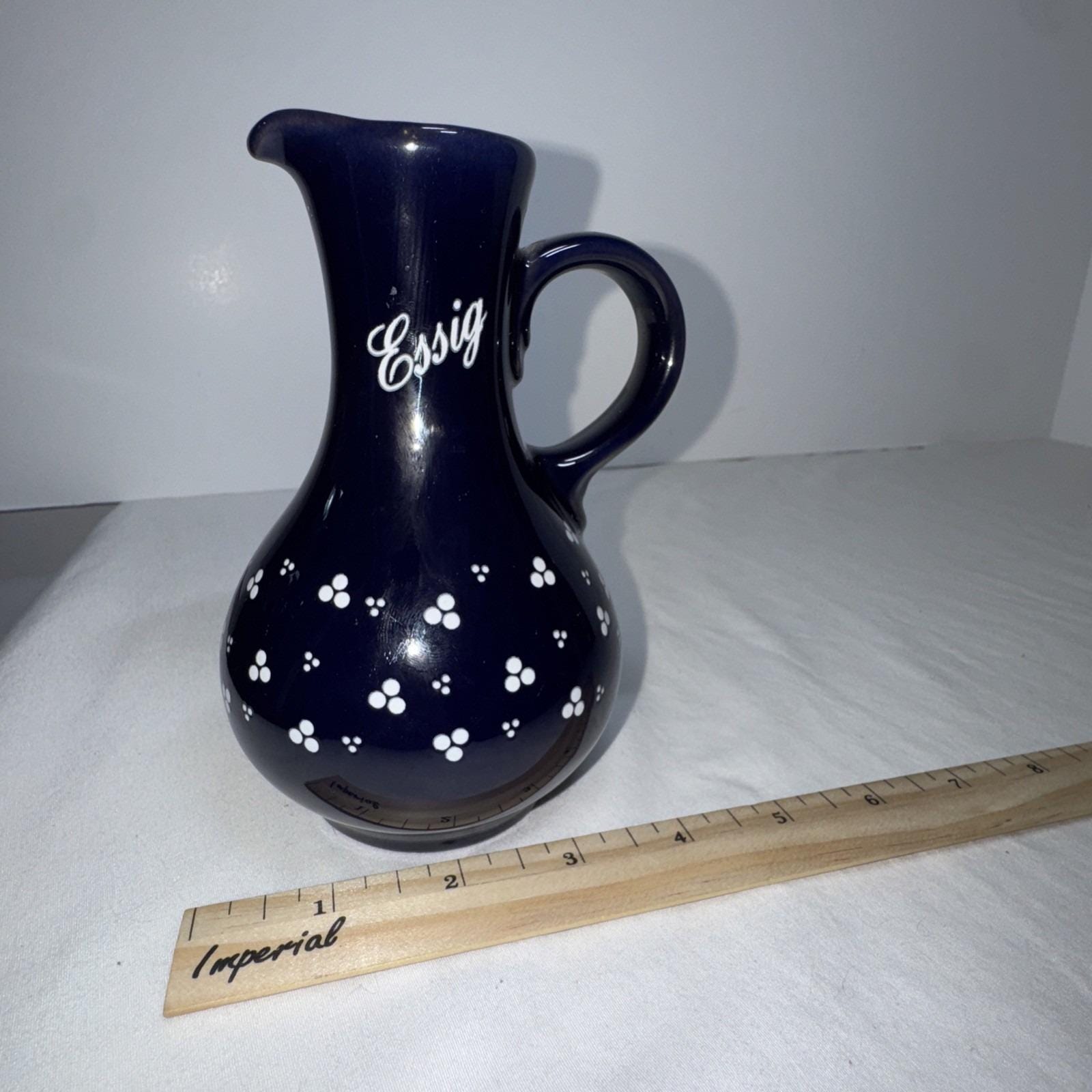 ヴィンテージ スモール Pfalzkeramik ブルー ドイツ製 手描き 花瓶