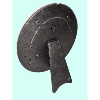Cornice Portafoto Ovale In Legno Nero - 32,5 Cm - Da Parete O Tavolo - Stile Vintage