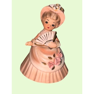 RARE Scarce Vintage Josef Originals Ceramic Figurine lady Holding Fan