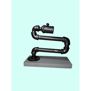 Industrial Pipe Table Lamp Black Base Decor Lighting