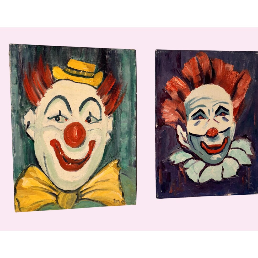 絵画　ピエロ　油絵 Amazon.co.jp: つの絵画ピエロとハーレクイン マルディグラ