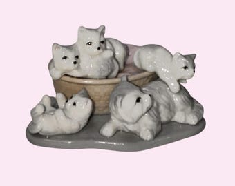 Keramik Kätzchen Figur Set 3,5 "Vintage Decor