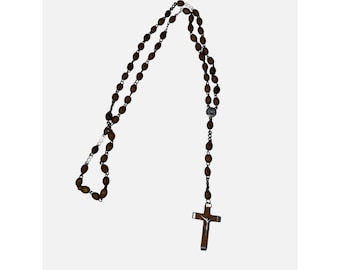 Rosario de madera con cruz y crucifijo, colgante de Jesús, Jerusalén