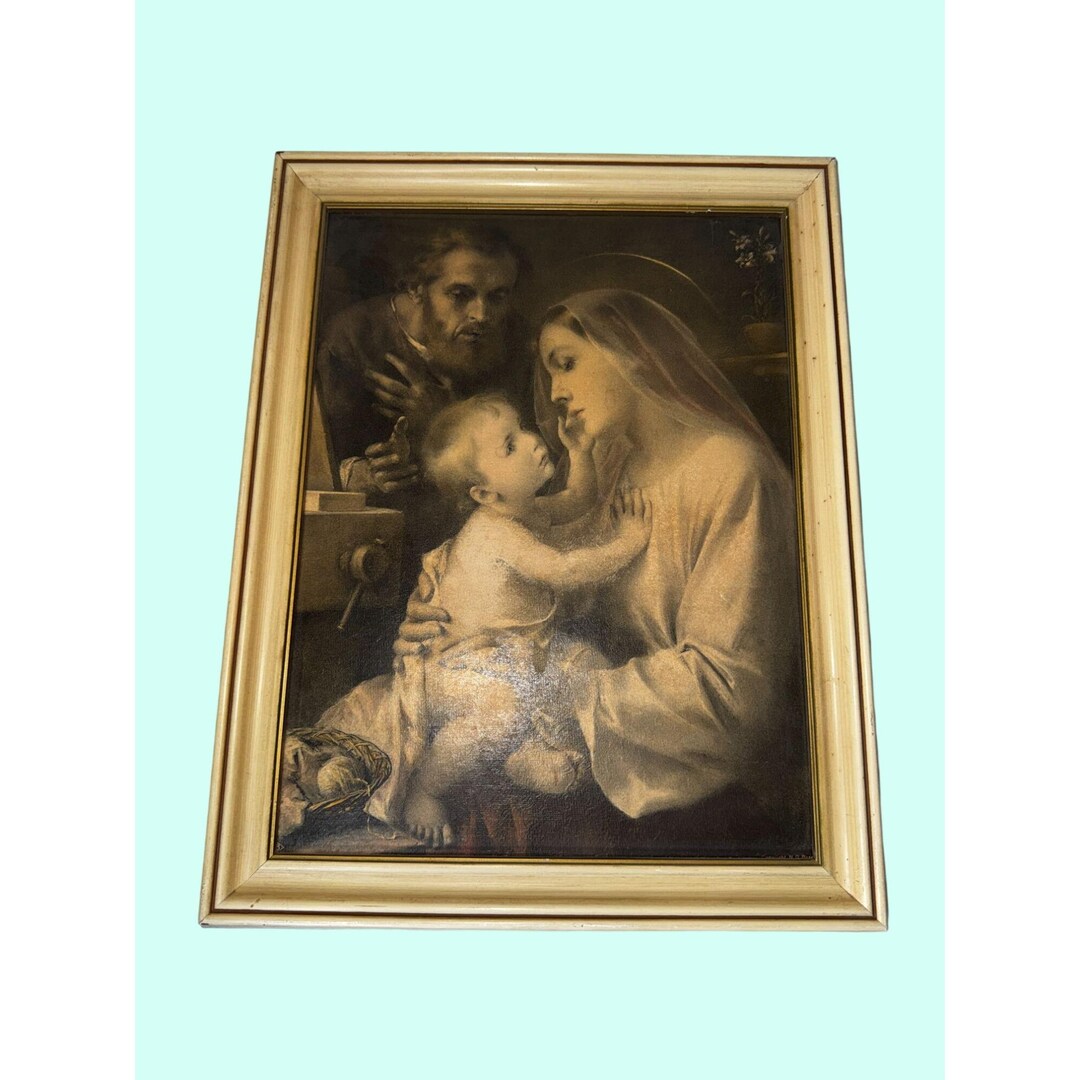 The Holy Family Hand-colored Reproduction A. Simeone Framed - Etsy